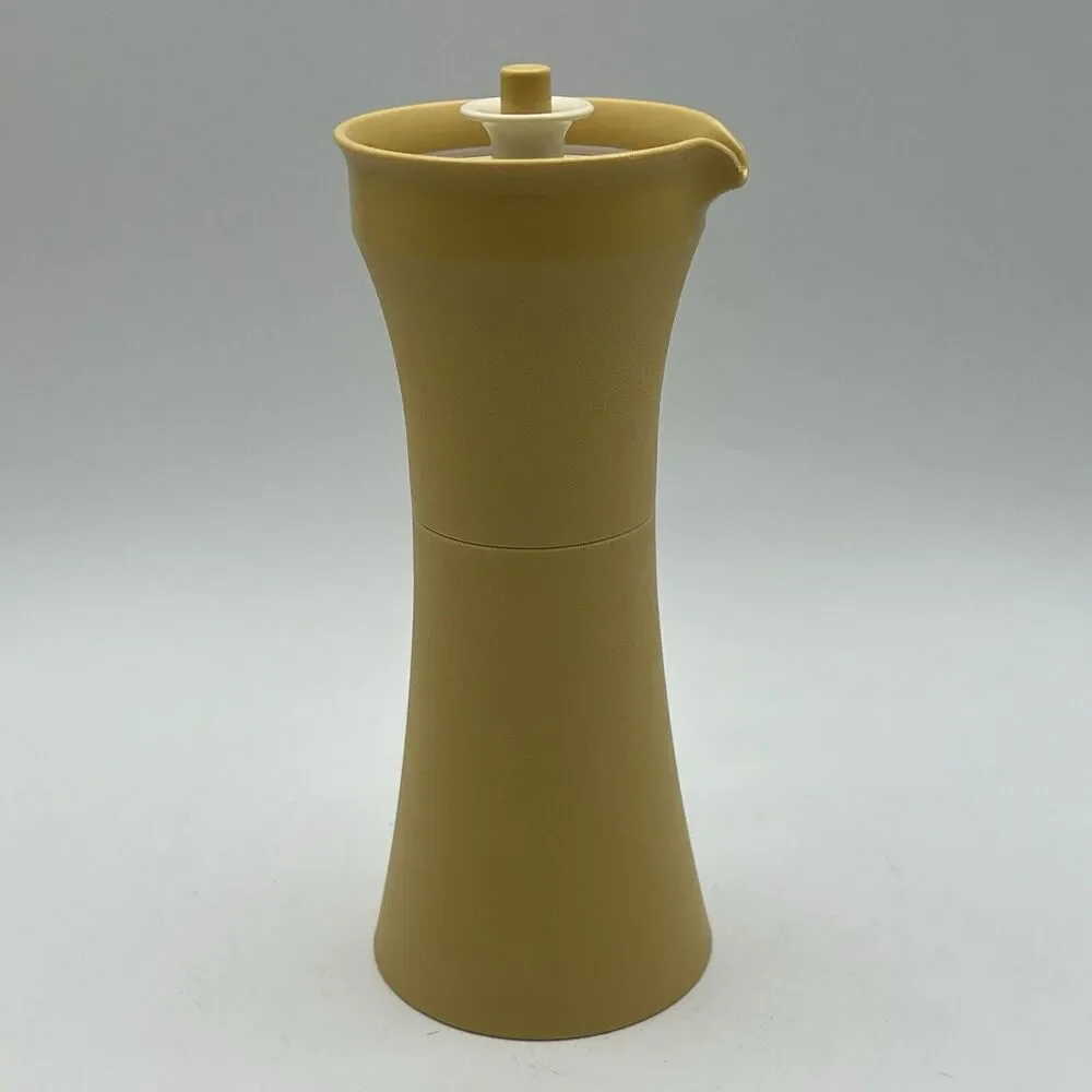 ONE Vintage Tupperware Oil & Vinegar Dressing Cruet Harvest Gold 1246 Lid
